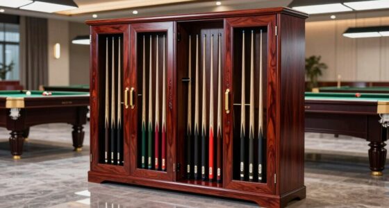 top cue stick storage cabinets