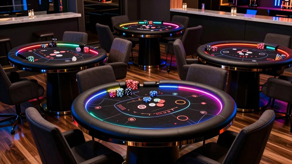 top led poker tables