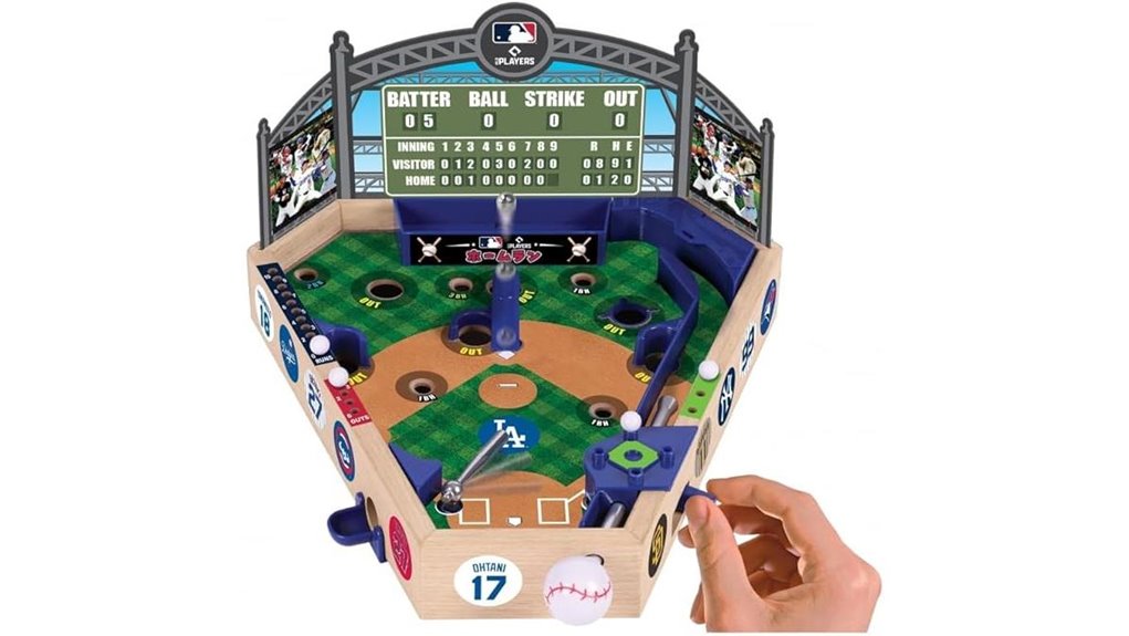 wooden baseball pinball game
