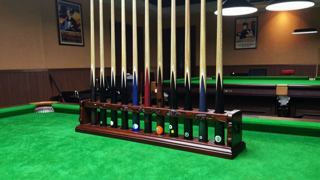 cue rack enhances room aesthetics