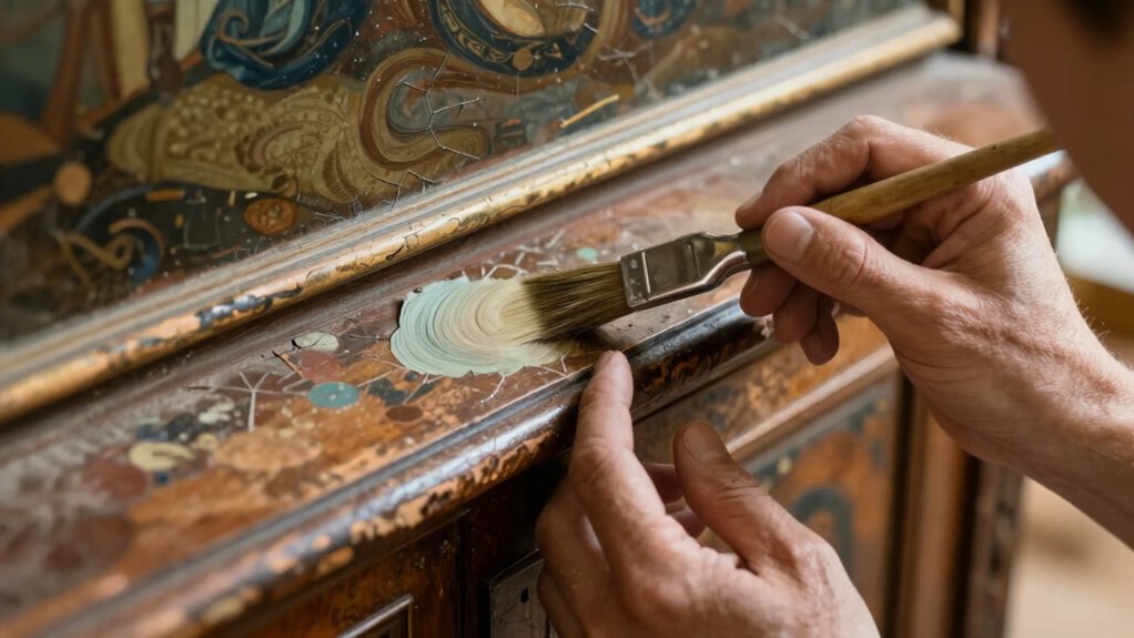 gentle cabinet artwork restoration