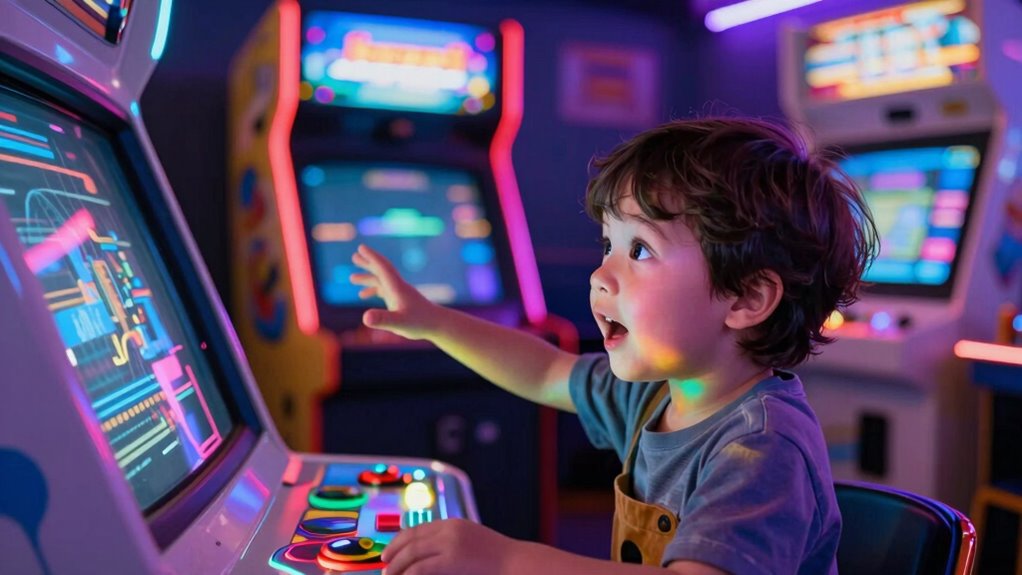 introducing children to vintage arcade
