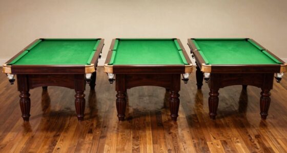 pool table size comparison