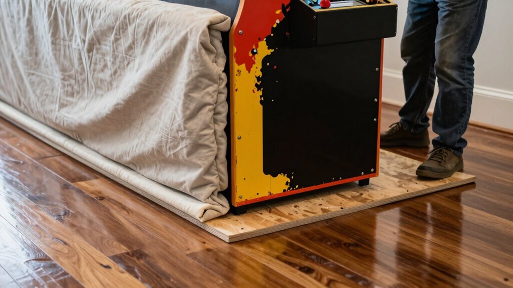 protect floors during arcade moves