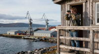 timber observation tower reinterprets kola bay’s industrial shoreline in russia