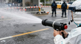 Water cannon fired as crowds face off against police near Belfast